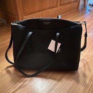 Kate Spade Margaux Large Work Tote in Black Leather - NWT